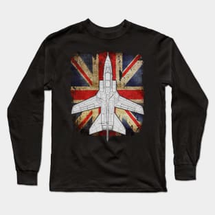 Tornado Jet Fighter Aircraft RAF Airplane Plane UK Union Jack Long Sleeve T-Shirt